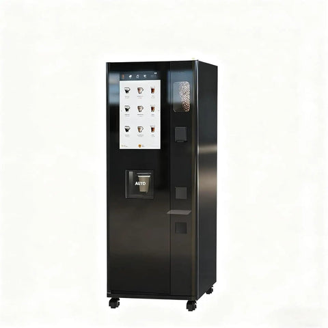 Front view of Bean To Cup Coffee Vending Machine With Fully Automatic Brew Hot And Cold Dual Mode Ideal For Schools Gyms And Airports