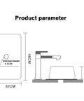 Product parameters image of SDVantage Gold Rectangle Bathroom Vessel Sink, Ceramic Countertop Basin Sink Retro Industrial Style for M, showing dimensions and drain details.