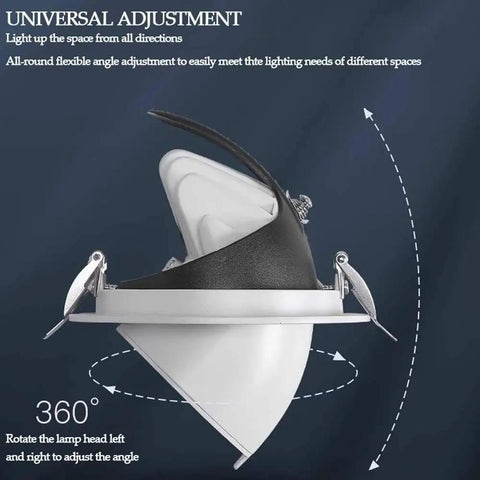 ELUKHT White LED Gimbal Downlight - Dimmable Recessed Lighting Kit for Home & Commercial Spaces,30w-White Light with angle adjustment feature