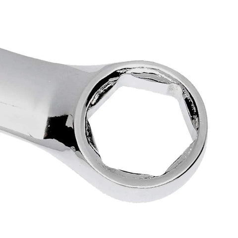 Close-up of 6-Point Box End Standard Combination Wrench Set, 13-Piece, Fully Polished Chrome Finish, Rust and Corrosion Resistant