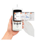 Top Tier Digital Surface Roughness Tester For Snappy Metalworking Inspections Portable Industrial Gauging Tool With Slick Compact Build And Built Tough Reliability in hand showing digital display.