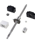 Top Tier SFU Series Ball Screw Kit For CNC Machining With 4mm And 5mm Precision Pitch Including Solid Coupler To Boost Structural Strength And Simplify Your DIY Machine Build Projects. Ball screw kit with coupler, nut housings, and shaft