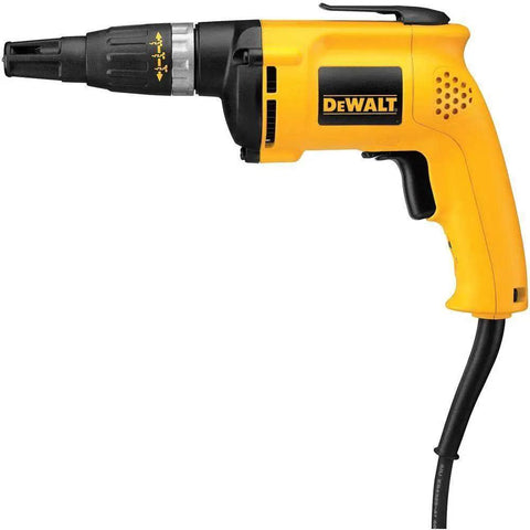 Drywall Screw Gun With 6.0 Amp Motor, Depth Sensitive Nosepiece, 5300 RPM, yellow ergonomic design