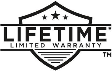 Lifetime limited warranty badge for 2-Handle Orb Lavatory Faucet With Popup Drain, Windermere Series, Chrome Finish.
