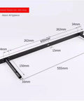 Heavy Duty Hidden Floating Shelf Brackets Six Pack Built Different Badass Wall Support Rods For Clean Modern Shelves And Solid Kitchen Storage Racks Matte Black Hardware Setup dimensions shown on black rod.