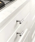 Brushed Nickel Cabinet Knobs 10 Pack Hammered Silver Handles For Kitchen Cabinets Drawers Cupboards And Vanities Rhombus Shape