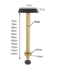 Stainless Steel Round Table Leg 6cm Diameter With Screws, Built Tough For DIY Coffee And Dining Tables, dimensions indicated