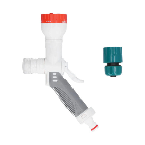 Adjustable Water Sprayer With Foam Function High Pressure Car Wash Kit For Garden Irrigation And Vehicle Cleaning With Ergonomic Handle Durable Plastic Build Compact 24.5x8.5 Cm, shown with attachment nozzle