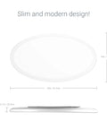 32 Inch Slim Oval Led Ceiling Light Fixture 50W Ultra Bright 3500 Lumen Dimmable Adjustable Color Temperature 2700K 4000K Ceiling Lamp for Kitchen Bathroom Bedroom Living Room and Laundry Room, showing slim profile and dimensions.