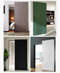 Concealed Sliding Door Hardware Kit With Soft Close Mechanism And Hidden Rails, Trackless Design For Bedrooms and Living Rooms