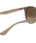 Lightweight Beige Round Sunglasses With Brown Gradient Lenses 53Mm Unisex Plastic Frame Made In Italy Dope Classic Round Style