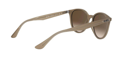 Lightweight Beige Round Sunglasses With Brown Gradient Lenses 53Mm Unisex Plastic Frame Made In Italy Dope Classic Round Style