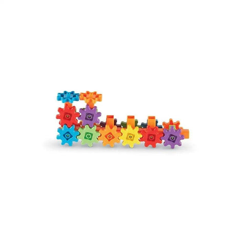 Colorful gears from Learning Resources Gears Starter Building Set For STEM Activities And Fine Motor Skill Development Totally Kid Friendly Toddler Explorer Kit For Science And Construction Ages 3 And Up Perfect Gift For Boys And Girls
