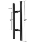Stainless Steel 304 Ladder Style Back To Back Glass Door Barn Door Push Pull Handle 48 Inch Matte Black Modern No Sweat