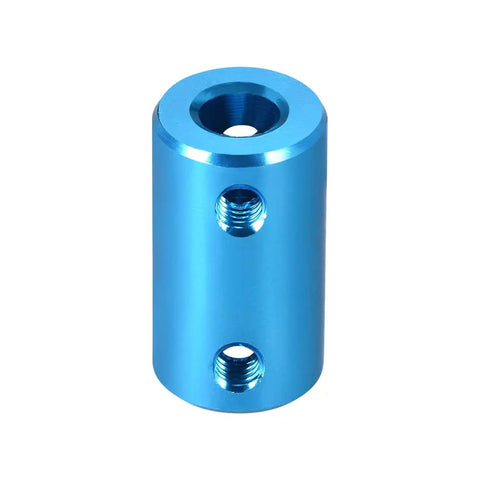 Quarter Inch To Eight Millimeter Bore Rigid Shaft Coupling Connector Set Screw heavy duty blue aluminum for precision alignment