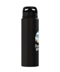 Hang Gliding Art Insulated Stainless Steel Water Bottle With Bold Soaring Sky Flight Design, black, leak-proof lid