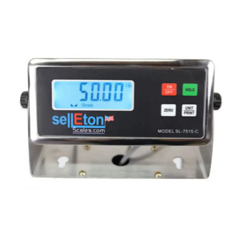Built Tough Portable Drum Scale With Dual Side Ramps And Easy Roll Handles digital display showing 50.00 lb weight