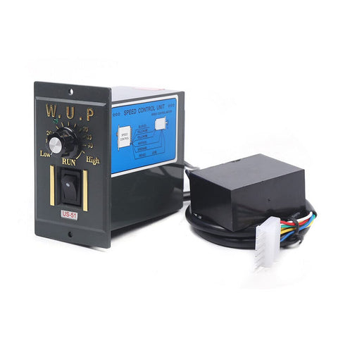 AC Gear Motor Reducer 110V 120W 3K Single Phase Gear Motor With Variable Speed Controller, control unit and cables.