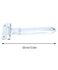 12 Inch Offset Bent Strap Hinge For RV Enclosed Cargo Trailer Doors Beefy Heavy Duty Metal, shown with length measurement