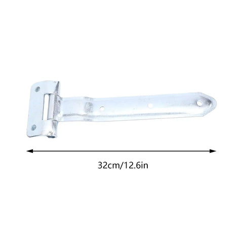 12 Inch Offset Bent Strap Hinge For RV Enclosed Cargo Trailer Doors Beefy Heavy Duty Metal, shown with length measurement