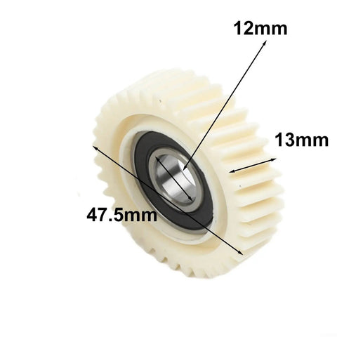 Beefed Up 35T Planetary Gear Kit for E-Bike Motors with labeled nylon gear dimensions, 12mm ID, and 47.5mm diameter