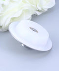 Stainless Steel Bathtub Stopper for 40-45mm Drain Holes, white plug on a gray background, ideal for hair catching.
