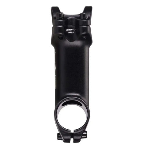Front view of Ride-Ready 90mm 17 Degree MTB Stem With 31.8mm Clamp For Mountain, Road, BMX And Fixie Bikes, Aluminum Alloy Black