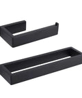 Matte Black 2 Piece Bathroom Accessory Set With Durable SUS 304 Stainless Steel Toilet Paper Holder And Towel Ring Wall Mount Built To Last