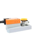 Rock Solid Modulating Damper Actuator For HVAC Systems with orange and gray casing, designed for 24V airflow control.
