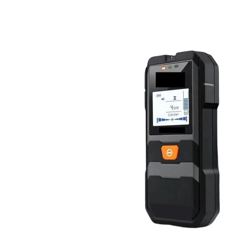 Top Shelf Rebar Scanner And Slick Wall Metal Detector Featuring Auto Calibration To Effortlessly Snag Live Cables And Wooden Joists Inside Standard Drywall Surfaces, compact design with LCD display.