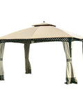 Durable 350 Denier Beige Replacement Canopy Top For Windsor Dome 10x12 Gazebo Custom Fit With Model L GZ717PST C A111001701