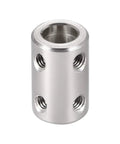 8mm To 8mm Bore Rigid Shaft Coupling With Set Screw, 22mm Length, 14mm Outside Diameter, 45 Steel, Built To Last, Tough As Nails, For 3D Printers, CNC Machines, Stepper Motors And DIY Robotics, silver metal coupling