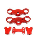Red CNC Aluminum Triple Clamp Set For Pit Dirt Bike Forks 45mm And 48mm With 22mm Handlebar 165mm Center To Center Durable CNC Aluminum Upgrade For Off Road Motorcycle