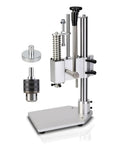 Pro Grade Heavy Duty Aluminum Alloy Manual Punching Press For Precision Riveting, Punching, Cutting, And Sealing In Electronics, Leather, Jewelry, Labs, And Beauty Projects, Ergonomic Labor Saving Spring Operation visible in image showing metal components and base.