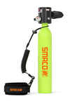 0.5L Mini Scuba Tank S300 Portable Diving Cylinder With Explosion Proof Safety, neon green cylinder with breathing valve
