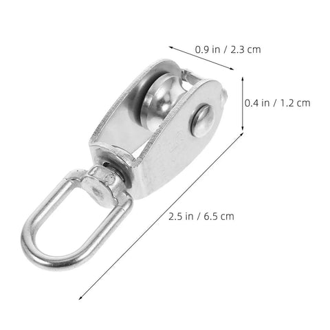 Six Piece Stainless Steel Single Block Pulley Set For Gym Attachments And Boat Mounts Heavy Duty Cable Pulley Roller Versatile Attachment That Minimizes Manual Effort, 2.5 in