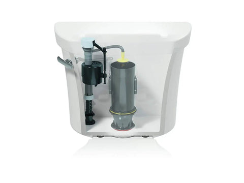 Silent Fill Toilet Valve Kit With Adjustable Fill Rate Inserts installed in toilet tank