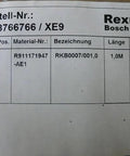 Label on packaging for Industrial Ethernet Connection Cable R911171947-AE1, Bosch Group, details on specifications and order number.
