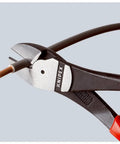 8 Inch High Leverage Diagonal Cutters With Comfortable Grip cutting wire close-up view, precision grade performance