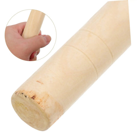 Close-up of long wooden handle from Durable Manganese Steel Weeding Sickle for garden cleanup and yard work