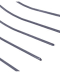 Close-up of 4 durable steel tines from a Heavy Duty 4 Tine Manure Fork for Gardening and Farming with Ergonomic Handle, dark blue