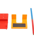 Magnetic Cabinet Hinge Mounting Clamp Pro Grade Heavy Duty ABS Tool with red positioner, orange holder, and blue alignment tool