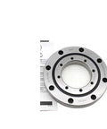 Rock Solid Cross Roller Bearing Slewing Drive For Robot Arm Rotary Tables Premium RU228UUCC0G, showing a heavy duty metal turntable component.