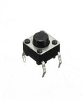 Close-up of a 100Pcs 6x6x5mm Mini Momentary Tactile Push Button Switches SPST, 4-Pin Through Hole Button for Electronics Projects