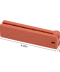 Furnace Interlock Switch Clip For HVAC Controls In Orange Pro Grade Nylon, two-way setup with rare earth magnets, dimensions shown
