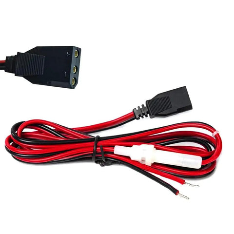 Heavy Duty 16AWG 1.5M CB Radio Power Cord 3-Pin 2-Wire With 15A Fuse, Battery Direct Power Cable for CB and Ham Radios