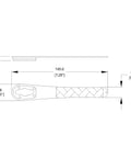 Heavy Duty Steel Wrench To Knock Loose Stubborn Wing Nuts Without A Sweat Fits Sku 16741 dimensions diagram, 7.28 inch steel frame.
