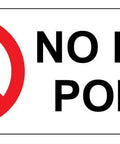 No Lift Point decal, 5x2 in vinyl sign with red prohibition circle for industrial notices