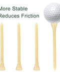 Bamboo Golf Tees Three And One Quarter Inch Long 110 Pack Great Value Eco Friendly Biodegradable Durable Tall Tees with golf ball