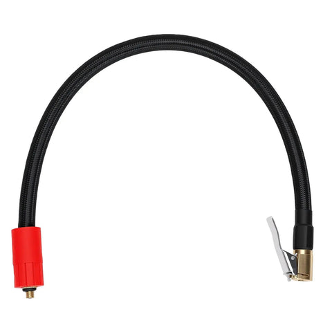 Extended Reach 40CM Tire Inflator Extension Hose With M6 Quick Connect Air Chuck For Cars Motorcycles And Bikes Leakproof Design Zero Hassle Hook Up Easy Fit In Tight Spaces Essential Gear For Your Ride black braided hose with M6 connector and air chuck